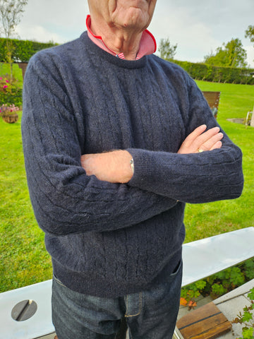 Possum Merino Crew Neck Cable Knit Sweater KC424