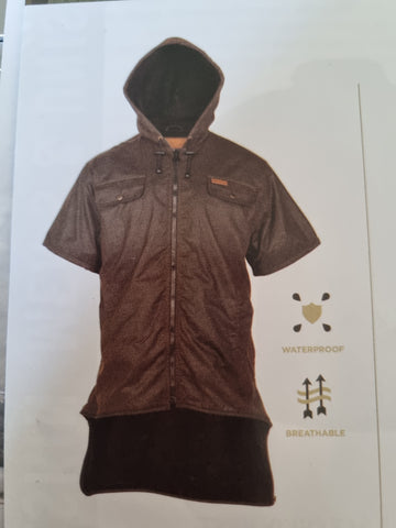 The Linton Long Tail Half Sleeve Vest with Hood KC6909