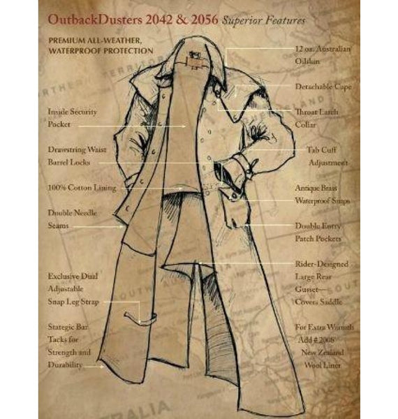 Low Rider Duster waterproof breathable oilskin coat KC2042 small to 3XL ...