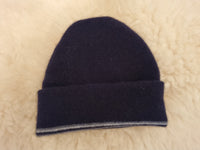 Striped double -Layer Reversible  Possum merino beanie KC397