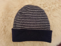 Striped double -Layer Reversible  Possum merino beanie KC397