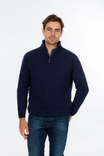 KC336 stylish 1/4 zip luxury possum merino silk sweater