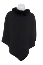 Possum Trimmed  possum merino silk Poncho KC686