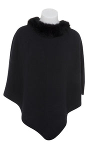 Possum Trimmed  possum merino silk Poncho KC686