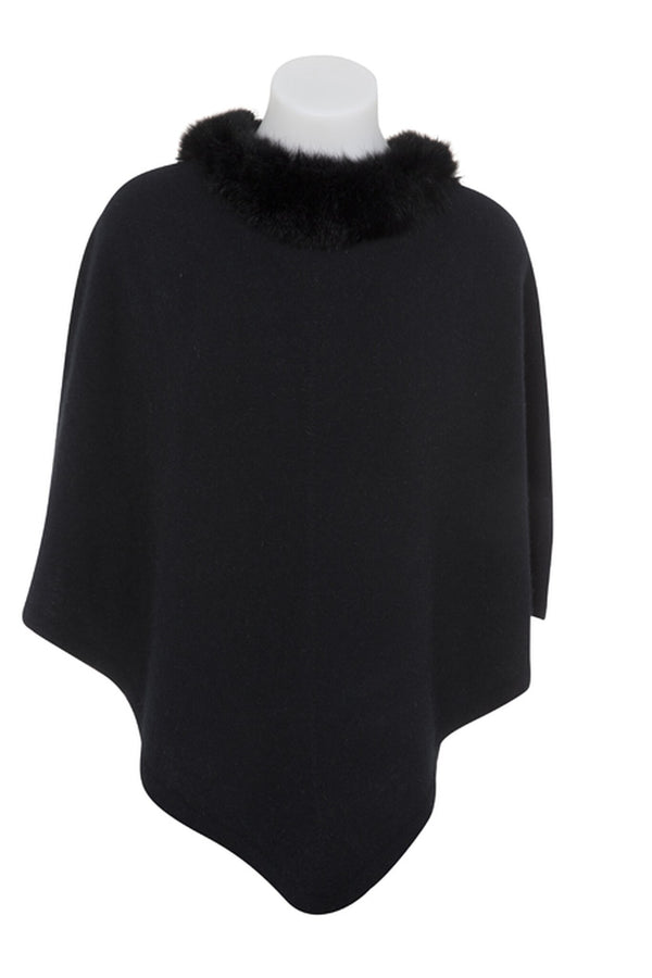 Possum Trimmed  possum merino silk Poncho KC686