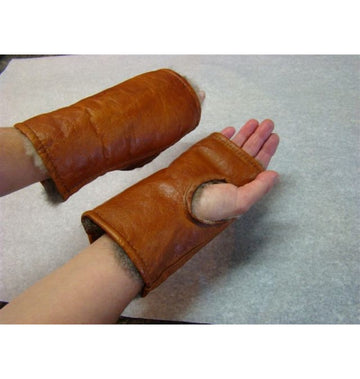 Possum Fur and Leather Fingerless Mittens/ single or pair for damaged hands