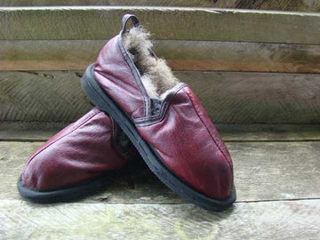 Possum Fur and leather shoes for cold feet