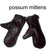 Possum Fur and Leather Mittens for damaged or cold hands/ single hand or pair
