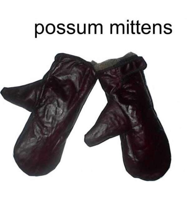 Possum Fur and Leather Mittens for damaged or cold hands/ single hand or pair
